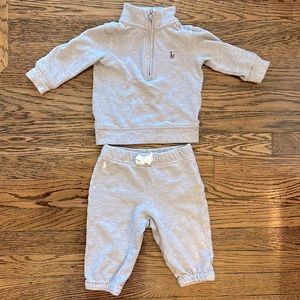 9 Months SET! Cotton Quarter Zip and Cotton Jogger Pants Polo Ralph Lauren
